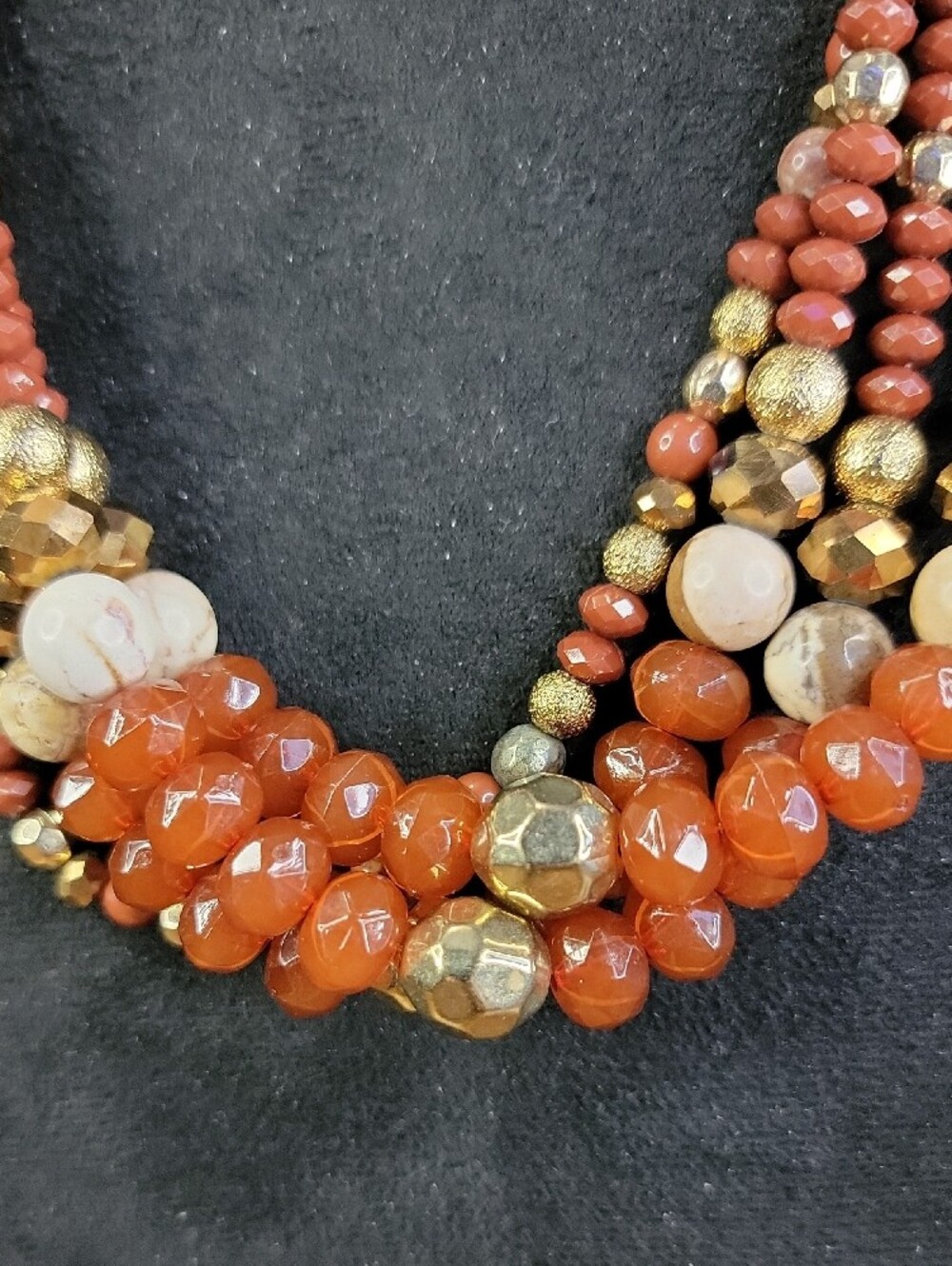 Vintage Multi-Strand Faceted Statement Necklace - Picture 2 of 6
